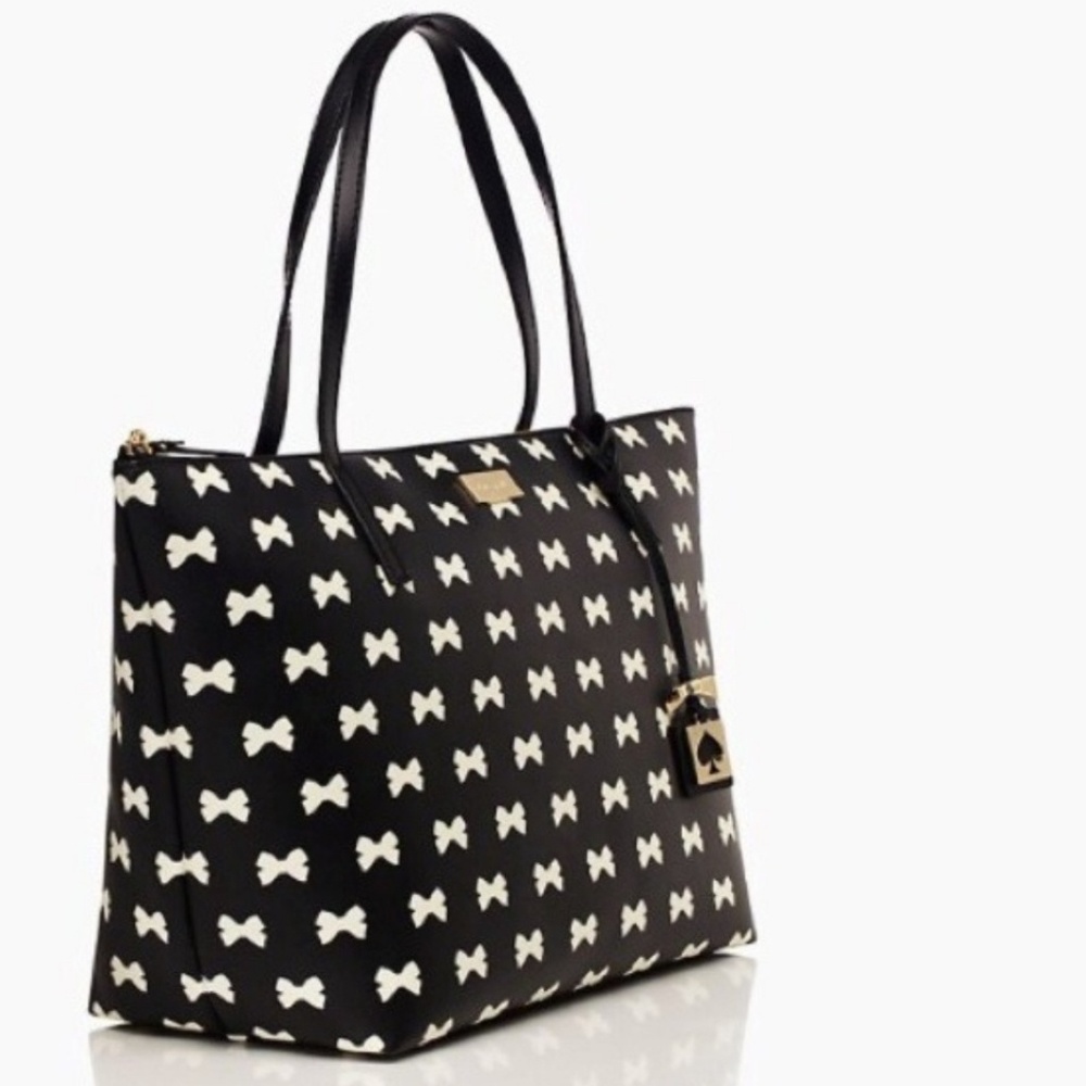 ♠️Kate Spade leather bow tie handbag & Key fob - Picture 1 of 4